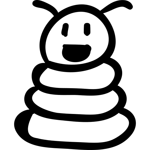 Animal worms toys hand drawn icon