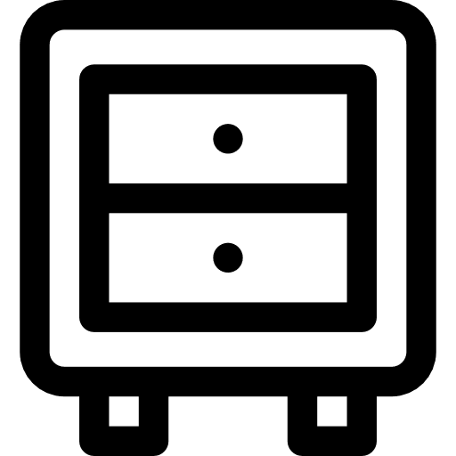 Bed side furniture desk buildings icon