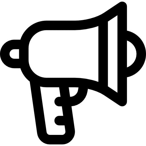 Demostration horn loud speaker demostration icon