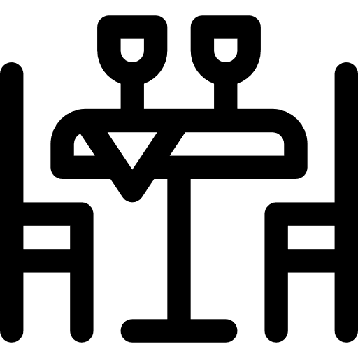 Chairs dinner furniture cups icon