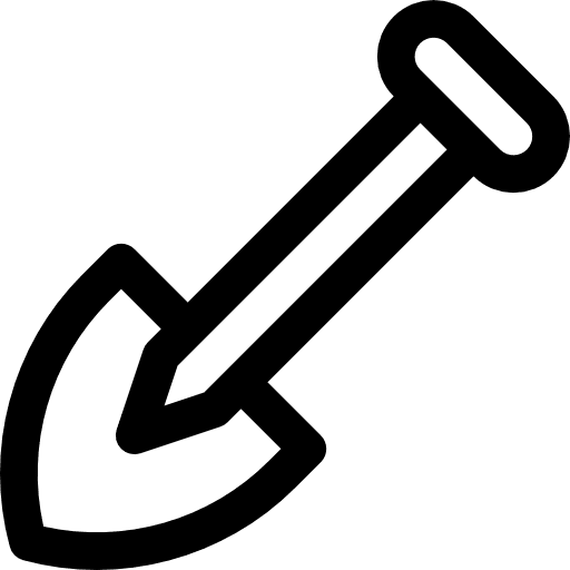 Gardener gardening tools worker shovel icon