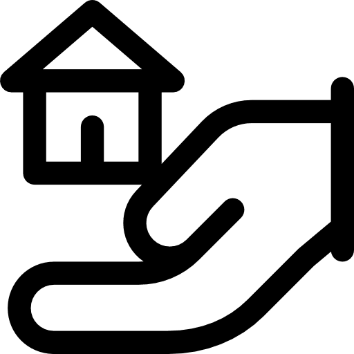 Hand gesture house real estate home icon