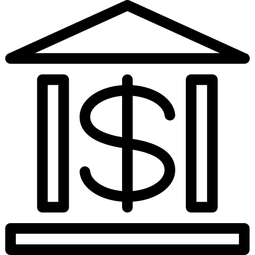 Bank business money building icon