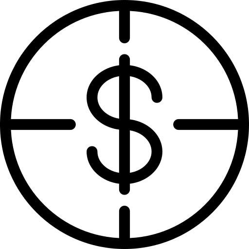 Target weapons dollar seo and web icon