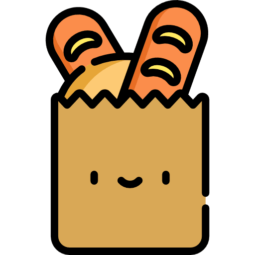 Bag food and restaurant bread baguettes icon Bag food and restaurant bread baguettes icon