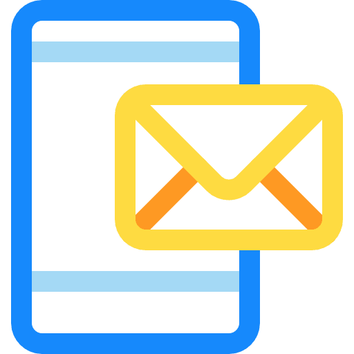 Smartphone touch screen email message icon Smartphone touch screen email message icon