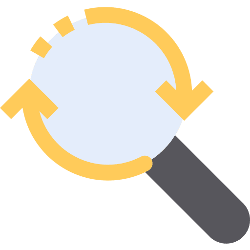 Find ui magnifying glass arrows icon