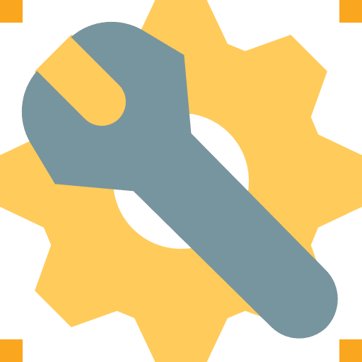 Settings computer construction and tools gear icon