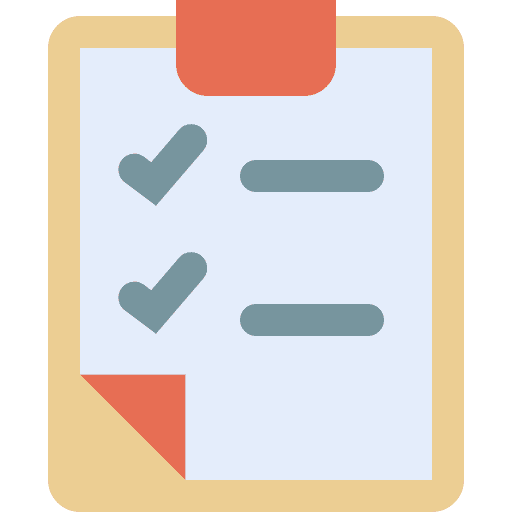 Checklist criteria paper work order icon