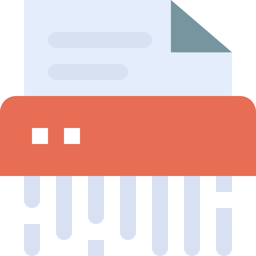 Paper shredder delete office utensils documents icon