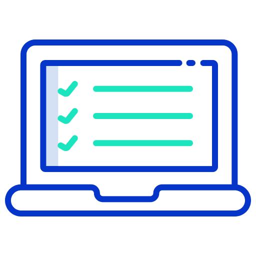 Laptop exam criteria check mark icon Laptop exam criteria check mark icon