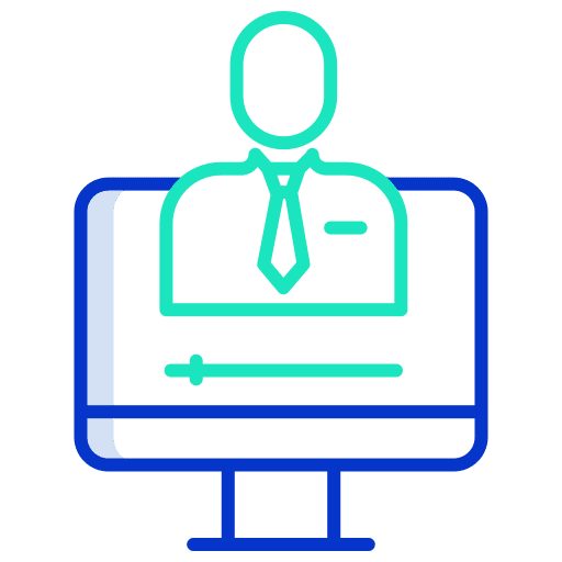 Monitor video tutorial teacher professions icon Monitor video tutorial teacher professions icon