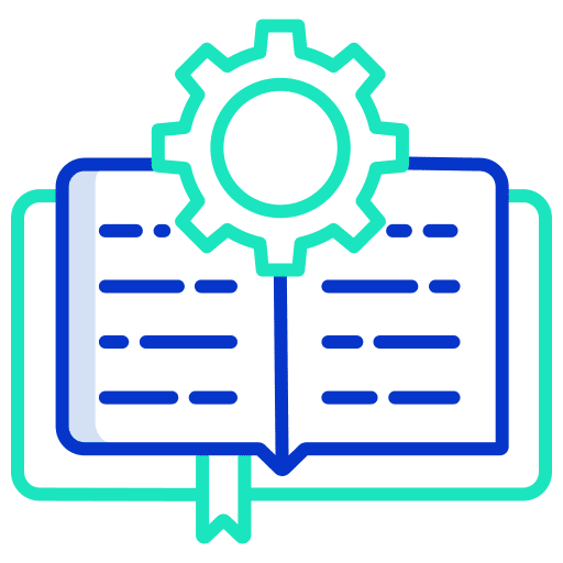 Open book learning settings commerce and shopping icon