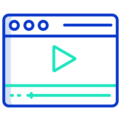 Web education video player online learning icon