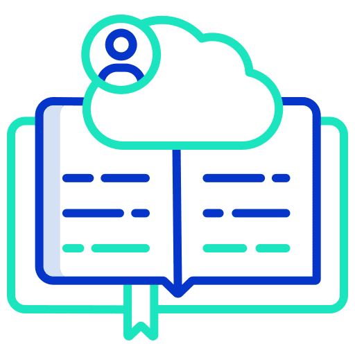 Book storage book cloud computing icon Book storage book cloud computing icon