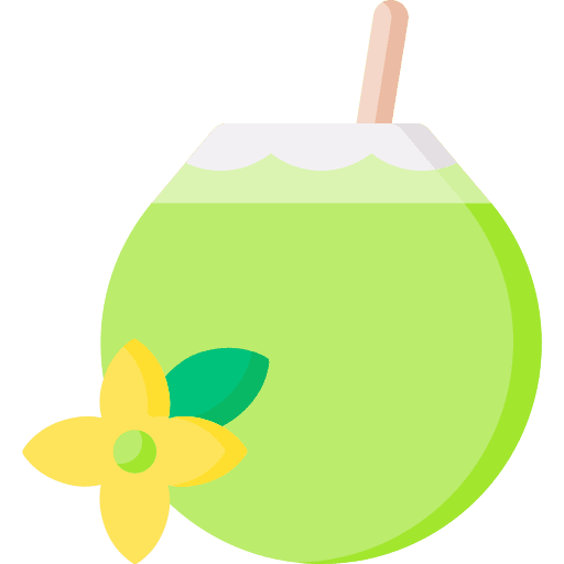 Coconut drink food and restaurant straw tropical icon