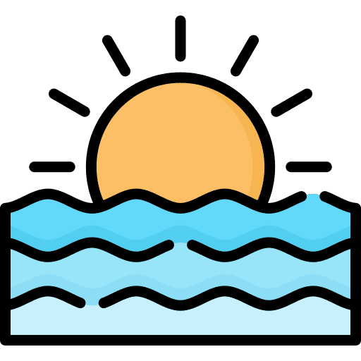 Sunset landscape sea sunset icon