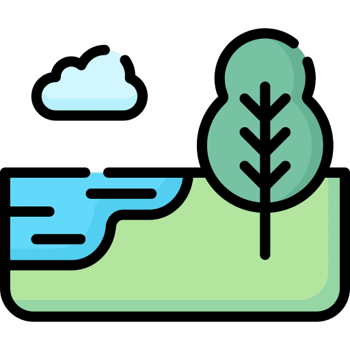 Lake trees lake hill icon