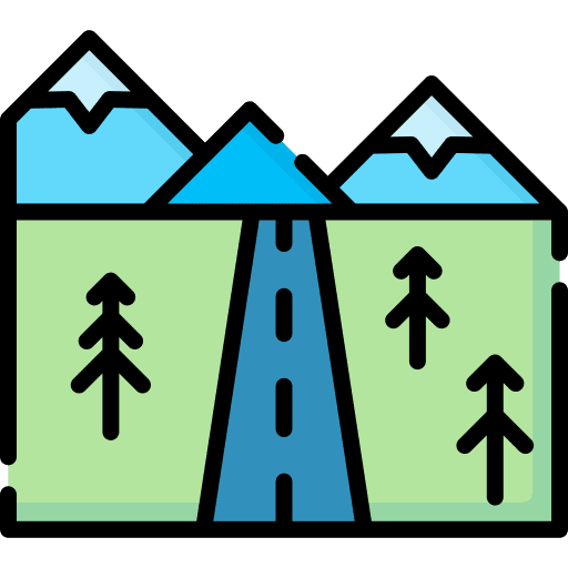 Mountain landscape road mountain icon