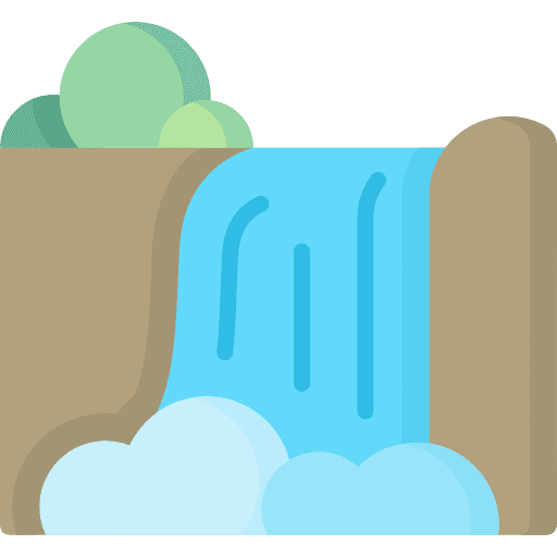 Waterfall waterfall trees water icon Waterfall waterfall trees water icon