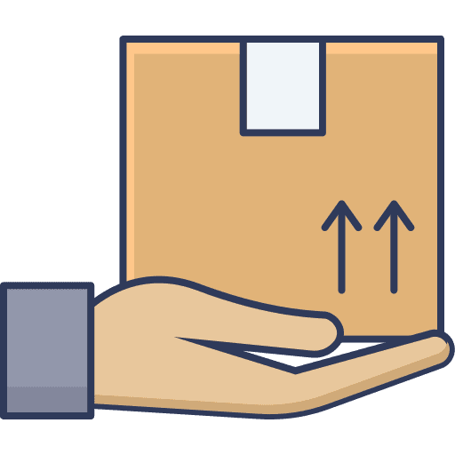 Box commerce and shopping box parcel icon