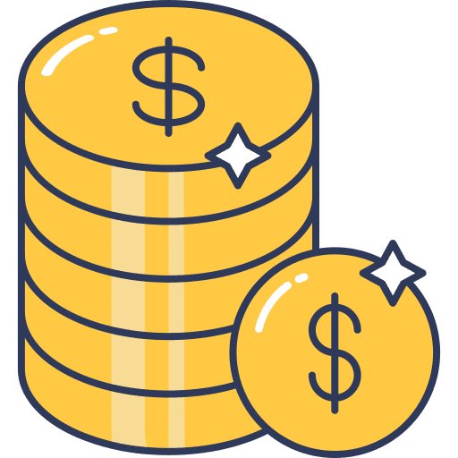 Coin commerce and shopping earning money icon