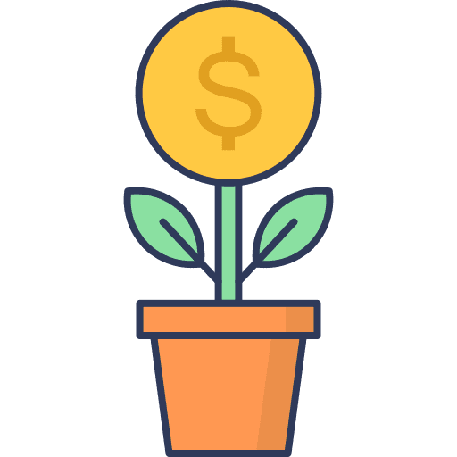 Money tree coin investment funding icon