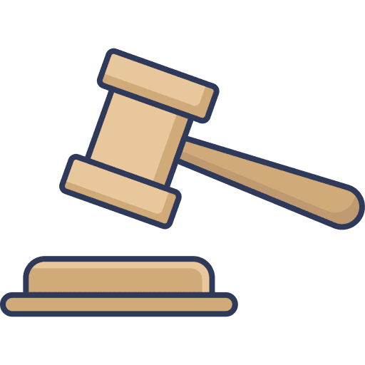 Law commerce and shopping judge bid icon