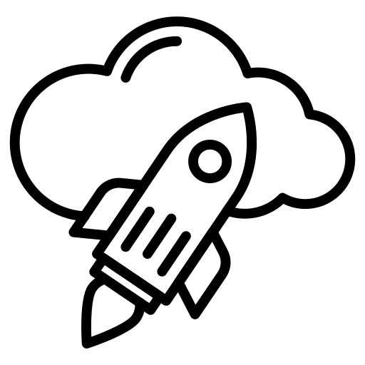 Startup launch transport rocket icon