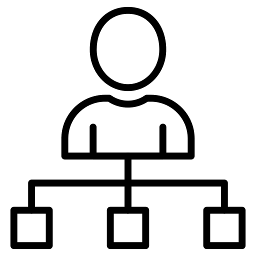 Hierarchy team user networking icon