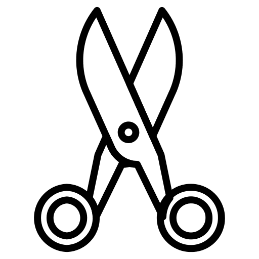 Scissor tool construction and tools cutting icon