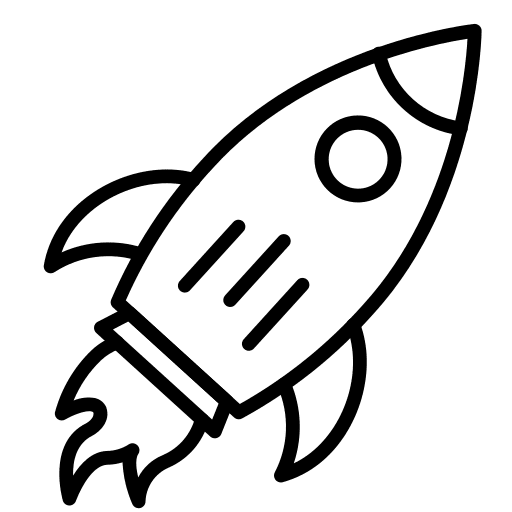 Startup accelerate transportation rocket icon