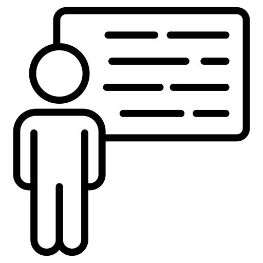 Presentation business and finance man communication icon