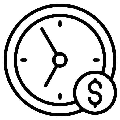 Clock dollar time money icon