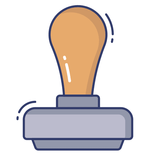 Stamp approval validation rubber stamp icon