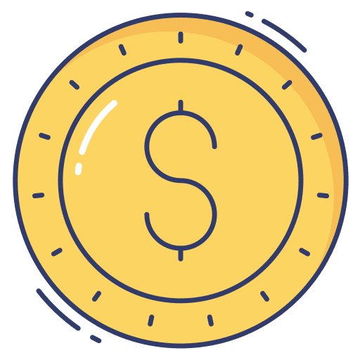 Dollar coin currency money icon