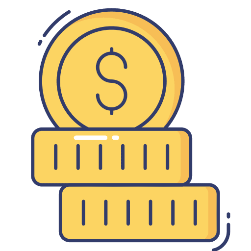 Dollar dollar stacking business and finance icon