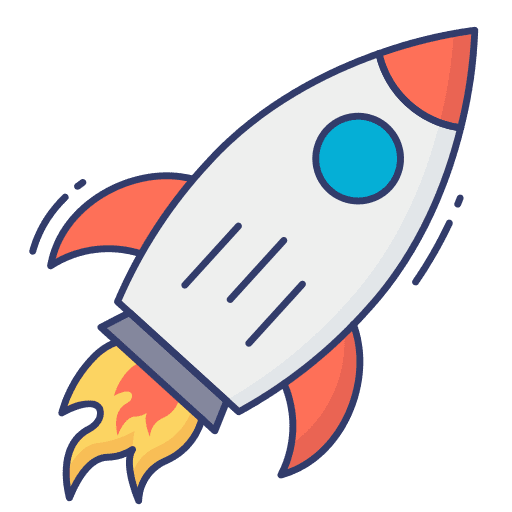 Startup initiative rocket launch icon