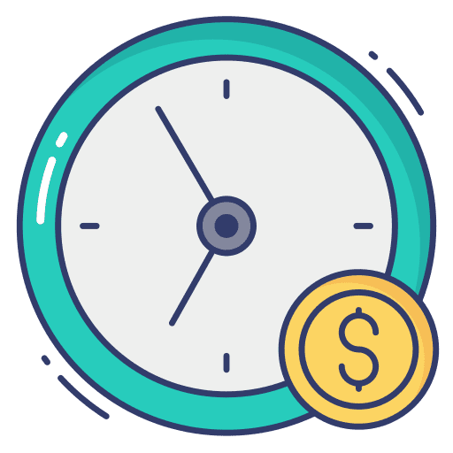 Clock money time time and date icon