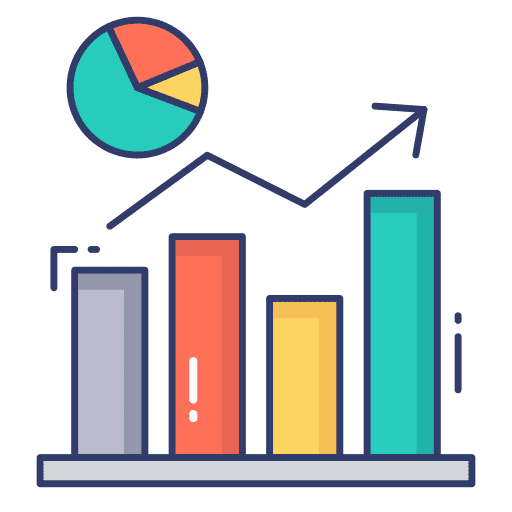 Graph analytics graph statistics icon