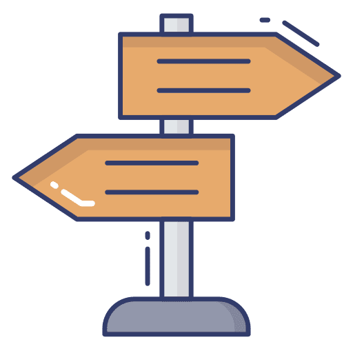 Guidepost arrow signaling direction icon