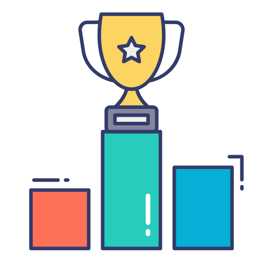 Podium sports and competition reward trophy icon