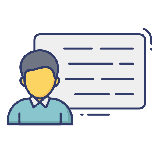 Presentation conversation business and finance man icon