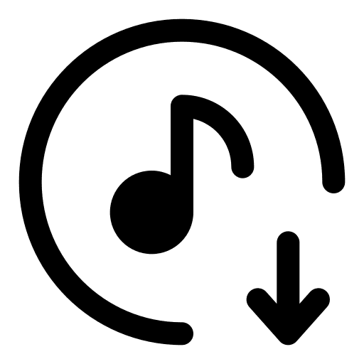 Downloading song musical note music and multimedia icon