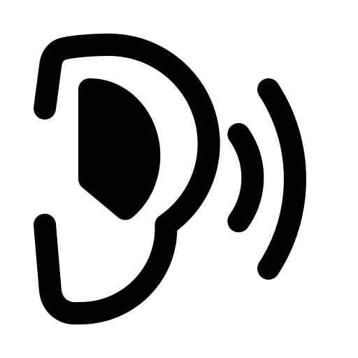 Ears audio shapes and symbols sound icon