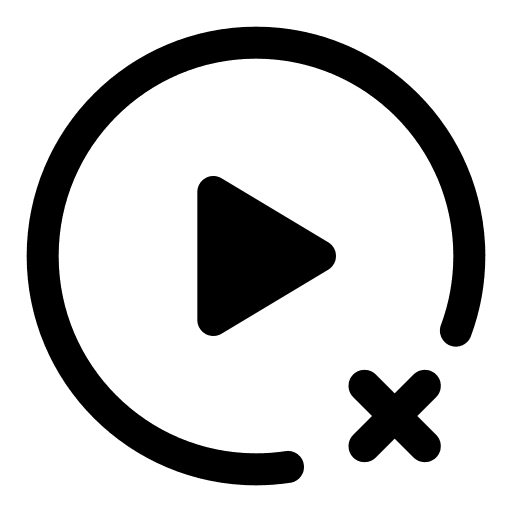 Remove music and multimedia cross error icon