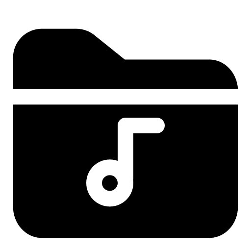 Folder music and multimedia ui music note icon