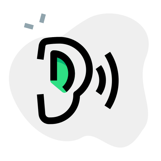 Ears hear noise sound icon