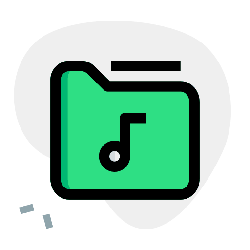 Folder music note ui music player icon