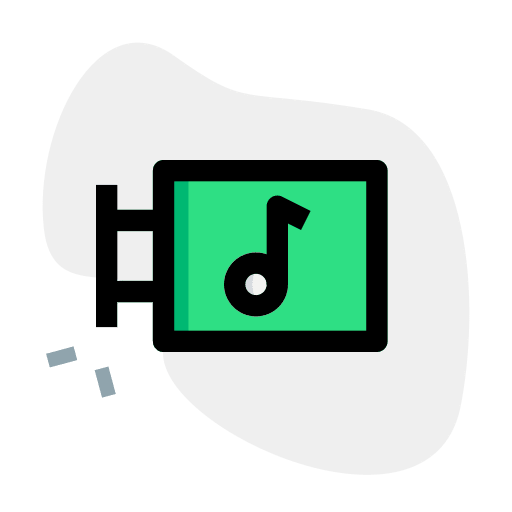 Signboard music and multimedia song musical note icon